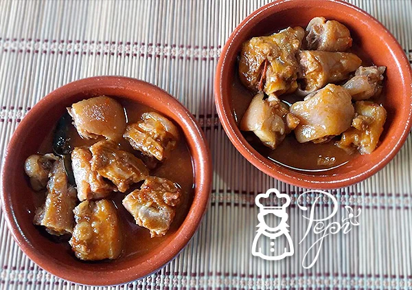 Rabitos de cerdo en salsa